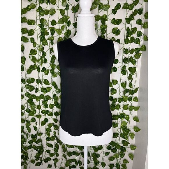 Tommy Bahama Black Silk Blend Sleeveless Crew-Neck Cropped Top Size XS - Picture 1 of 3